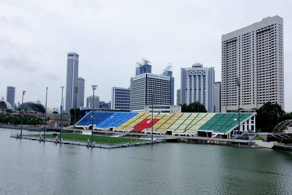 The Float at Marina Bay Playgrounds and stadium in Singapore May 2024